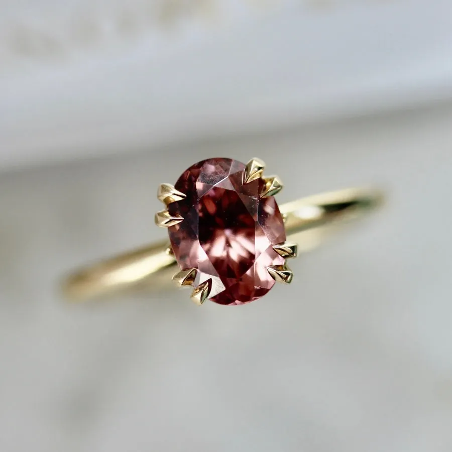 Desert Rose Oval Cut Zircon Ring