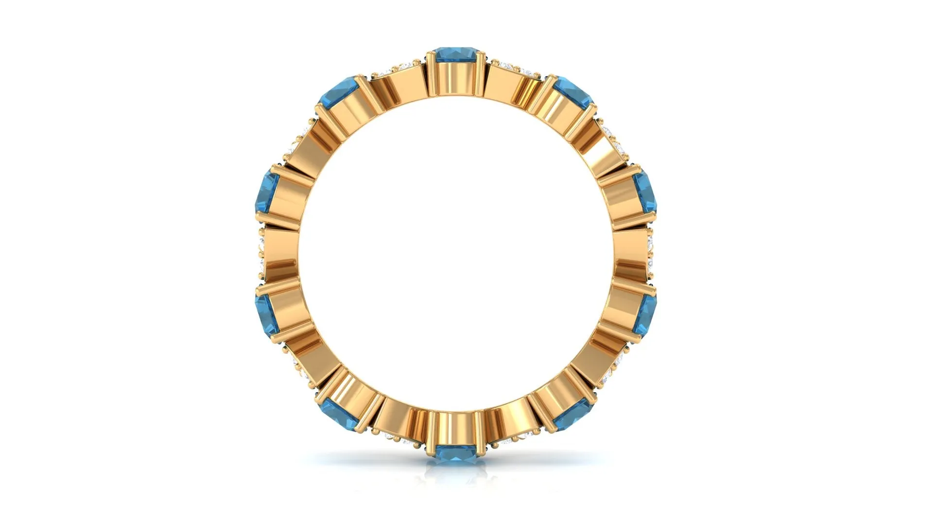 Designer London Blue Topaz and Diamond Eternity Ring