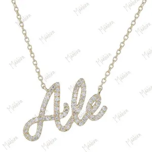 Diamond Ale Custom Name Necklace