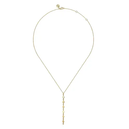 Diamond Cut Vertical Necklace in 14K Yellow Gold