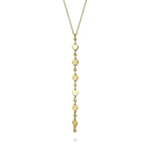 Diamond Cut Vertical Necklace in 14K Yellow Gold
