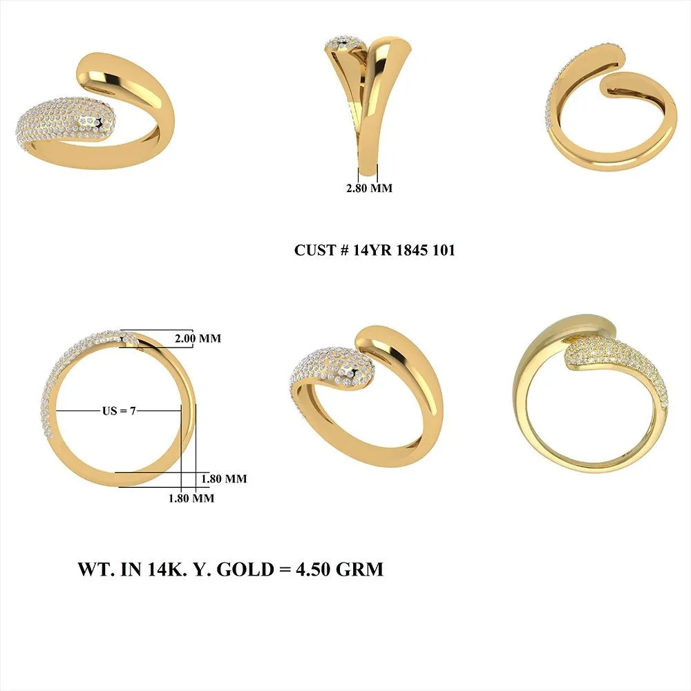 Diamond Open Adjustable Ring in US Size 7