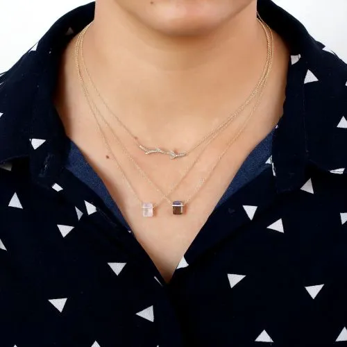 Diamond Rainbow Moonstone Necklace