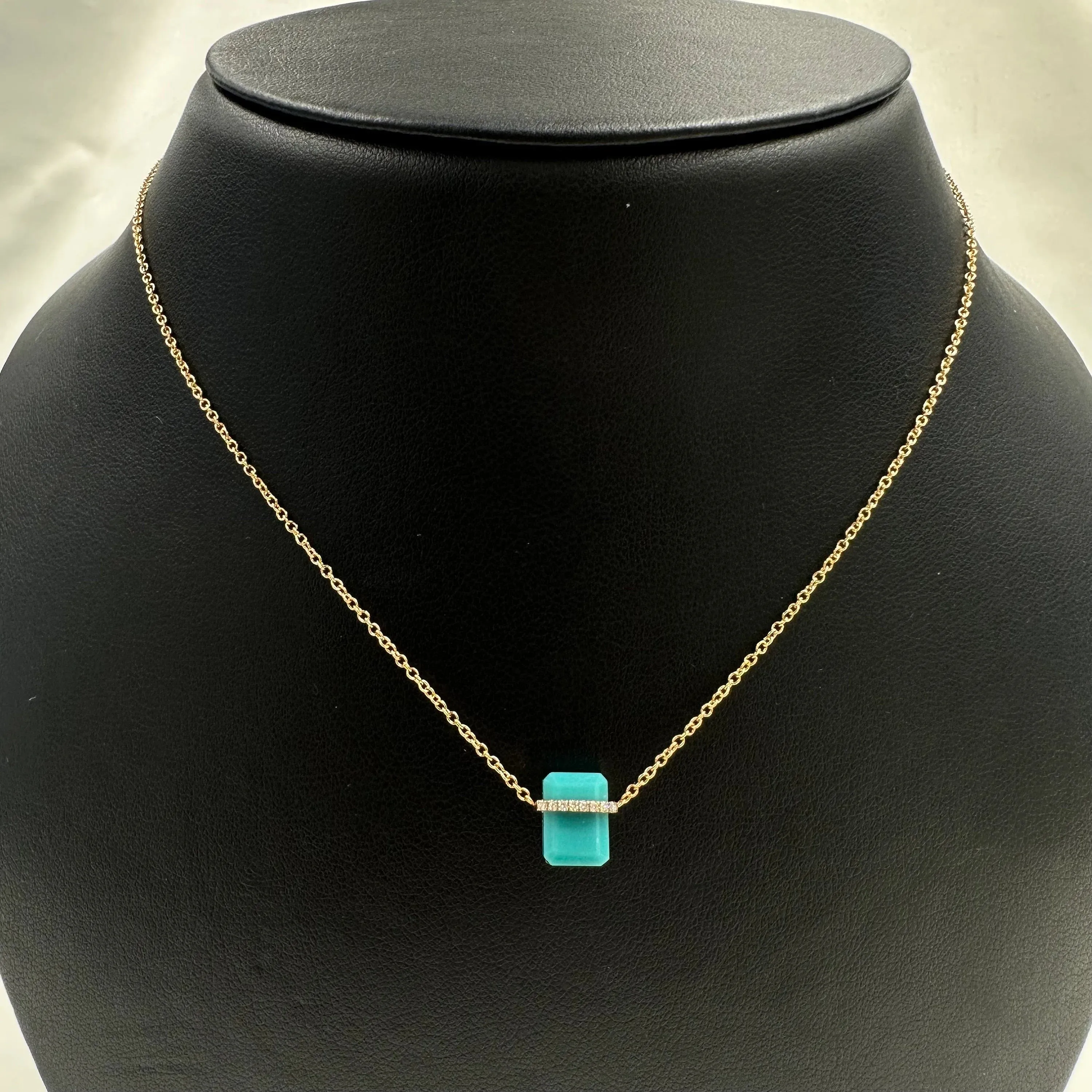 Diamond Rainbow Moonstone Necklace