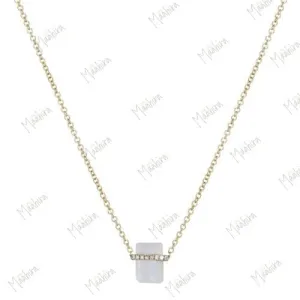 Diamond Rainbow Moonstone Necklace