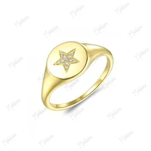 Diamond Star Ring 10mm in US Size 6
