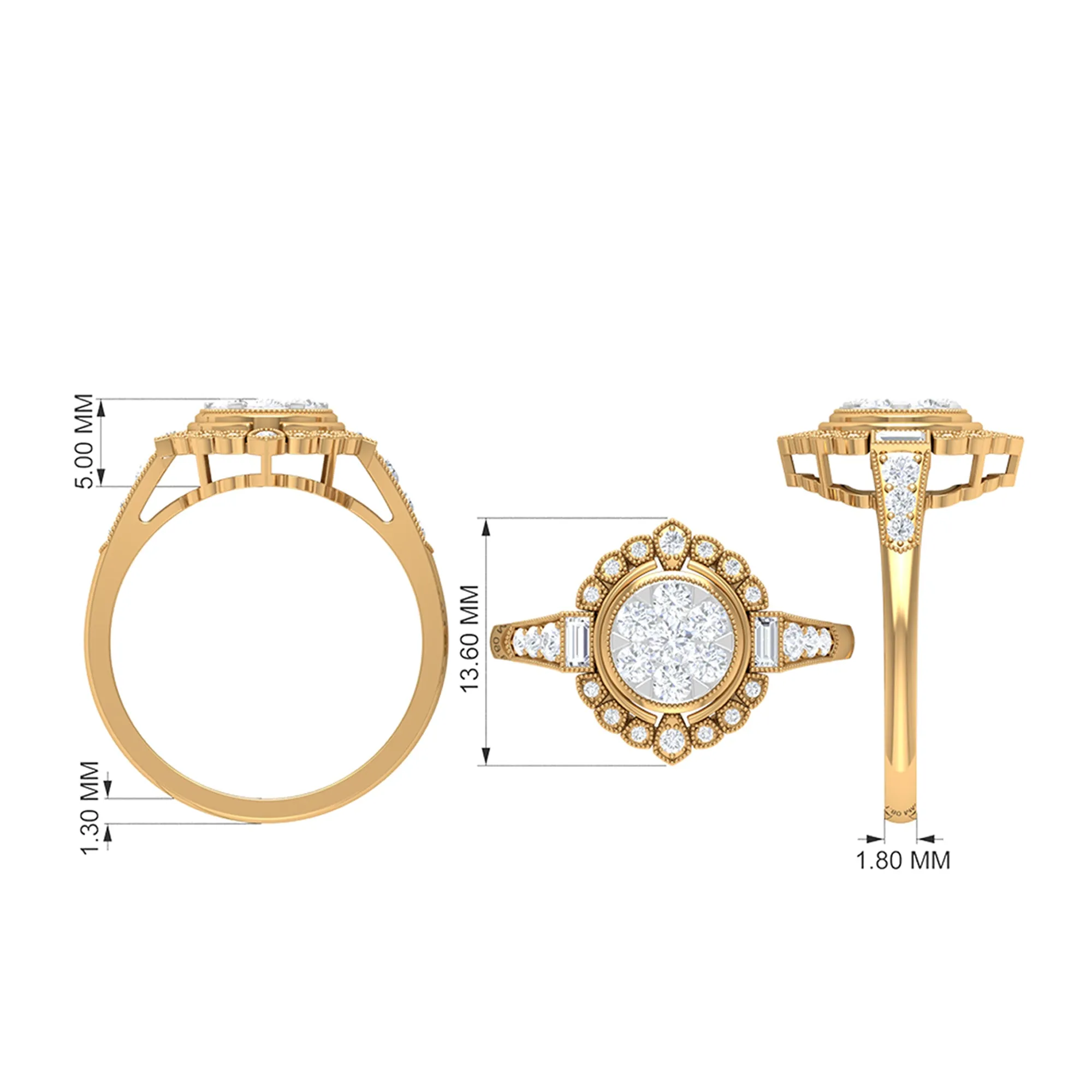 Diamond Vintage Illusion Engagement Ring