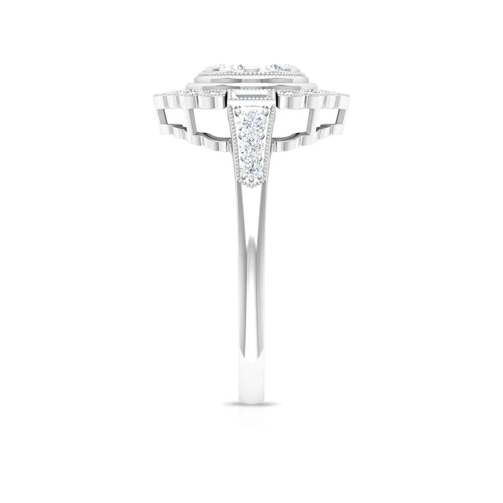 Diamond Vintage Illusion Engagement Ring