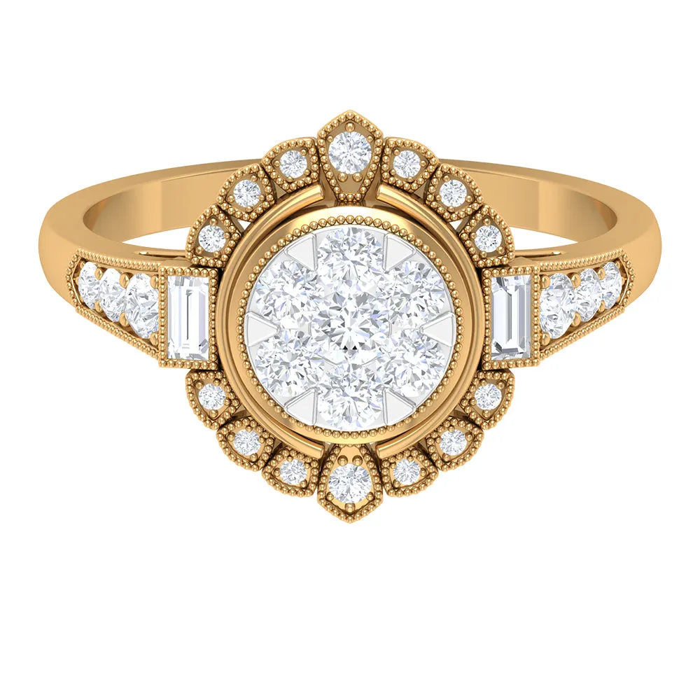 Diamond Vintage Illusion Engagement Ring