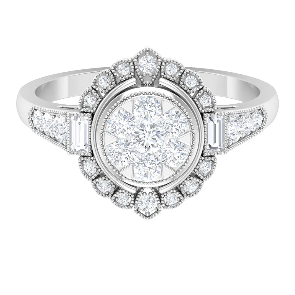 Diamond Vintage Illusion Engagement Ring