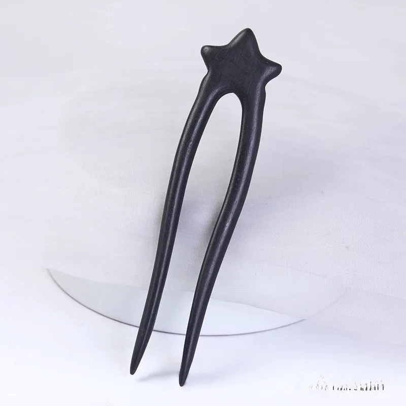 Ebony Hairpin Ancient Style Hair Accessories Hairpin Chopsticks Wholesale High-grade New Chinese Style Updo Wooden Hairpin Hanfu Headdress