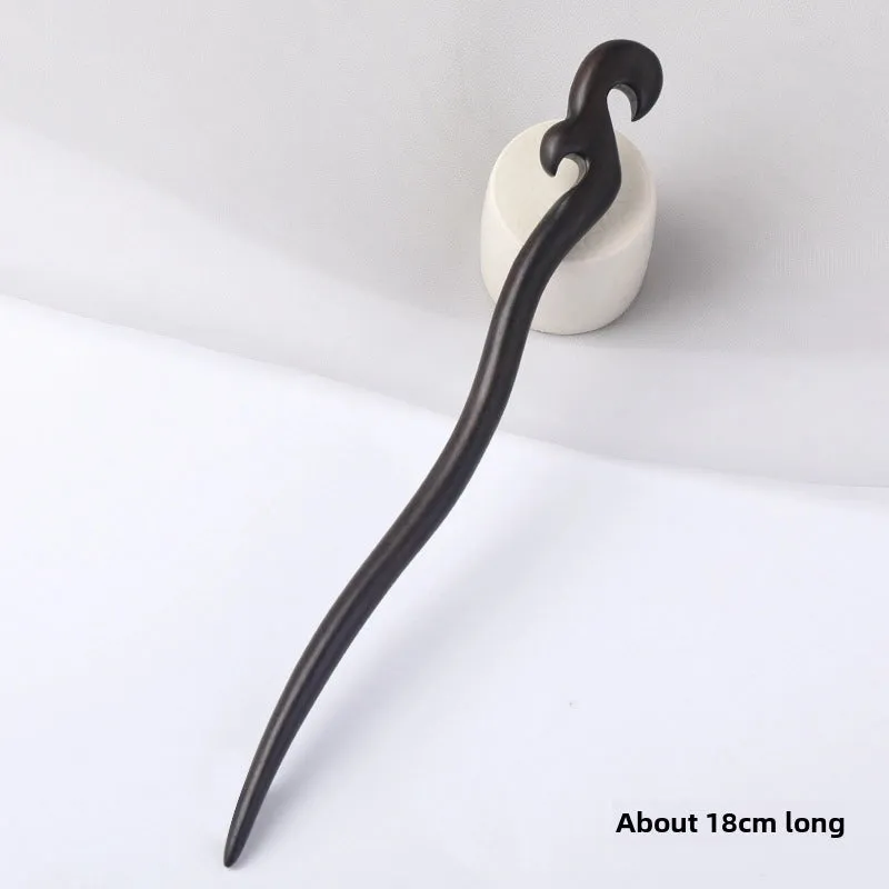 Ebony Hairpin Ancient Style Hair Accessories Hairpin Chopsticks Wholesale High-grade New Chinese Style Updo Wooden Hairpin Hanfu Headdress