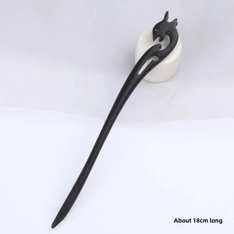 Ebony Hairpin Ancient Style Hair Accessories Hairpin Chopsticks Wholesale High-grade New Chinese Style Updo Wooden Hairpin Hanfu Headdress