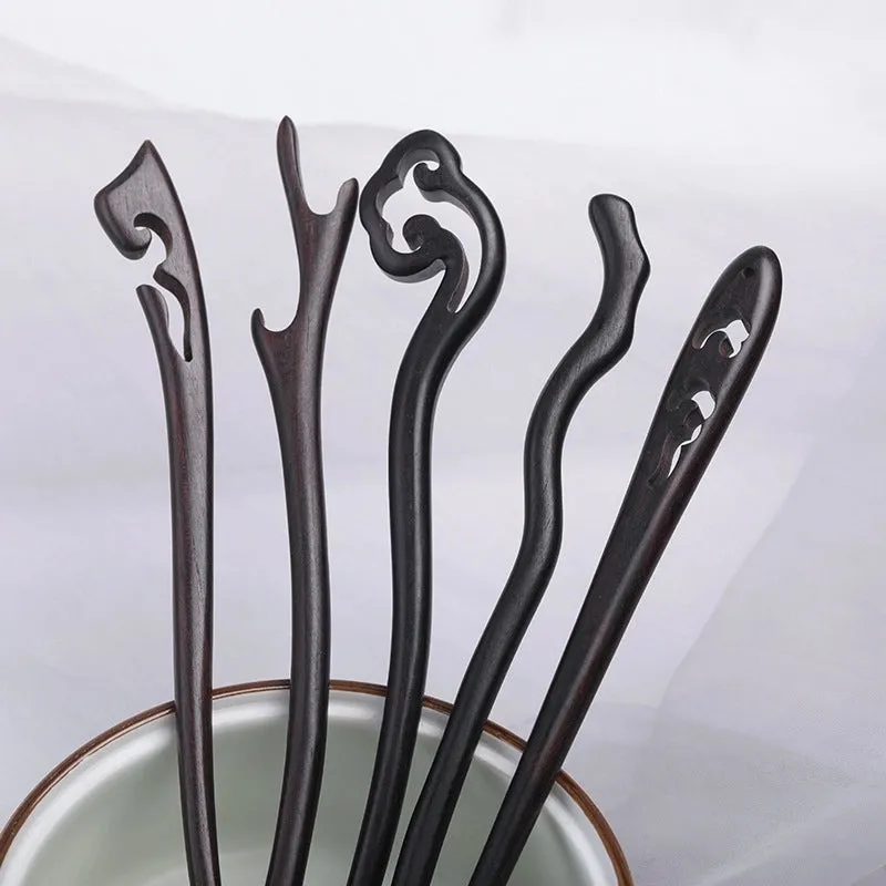 Ebony Hairpin Ancient Style Hair Accessories Hairpin Chopsticks Wholesale High-grade New Chinese Style Updo Wooden Hairpin Hanfu Headdress