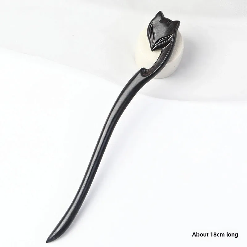 Ebony Hairpin Ancient Style Hair Accessories Hairpin Chopsticks Wholesale High-grade New Chinese Style Updo Wooden Hairpin Hanfu Headdress