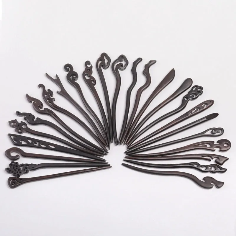 Ebony Hairpin Ancient Style Hair Accessories Hairpin Chopsticks Wholesale High-grade New Chinese Style Updo Wooden Hairpin Hanfu Headdress