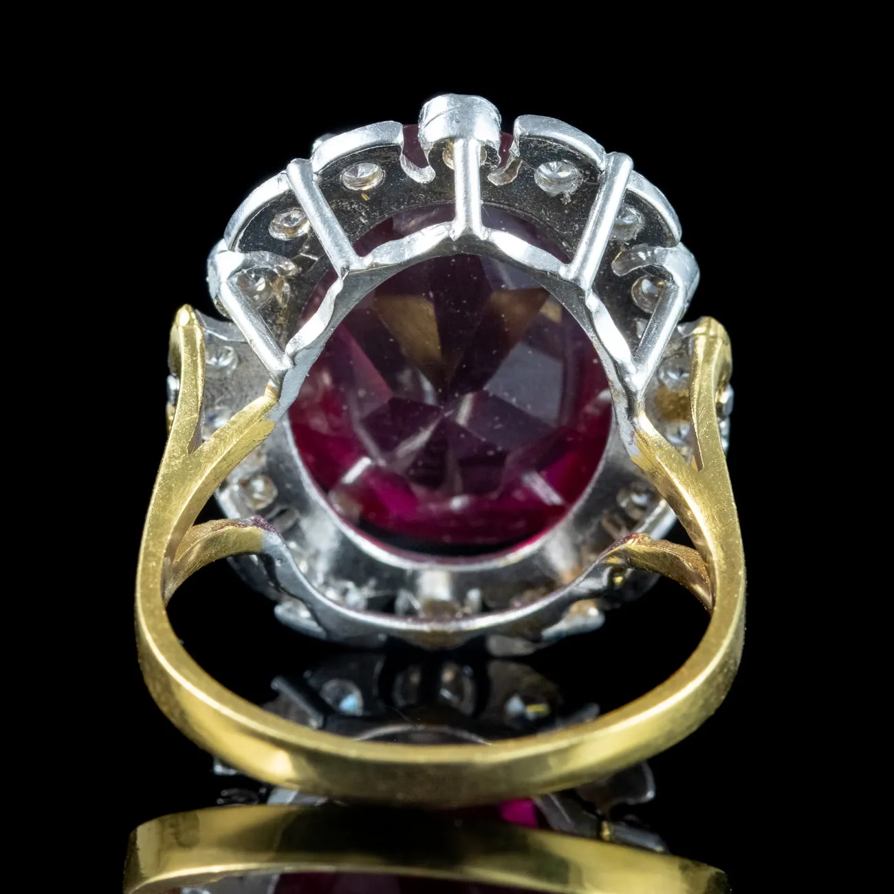 Edwardian Style Synthetic Ruby CZ Cocktail Ring