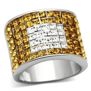 Elegant Topaz Crystal Rhodium Brass Ring - A Romantic Valentine's Gift, Anniversary Present, Sophisticated Accessory, Love Symbol