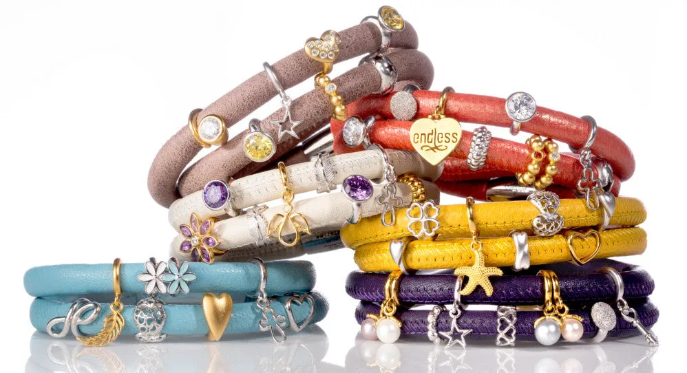 Endless Double Purple Leather Bracelet