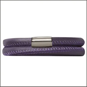 Endless Double Purple Leather Bracelet