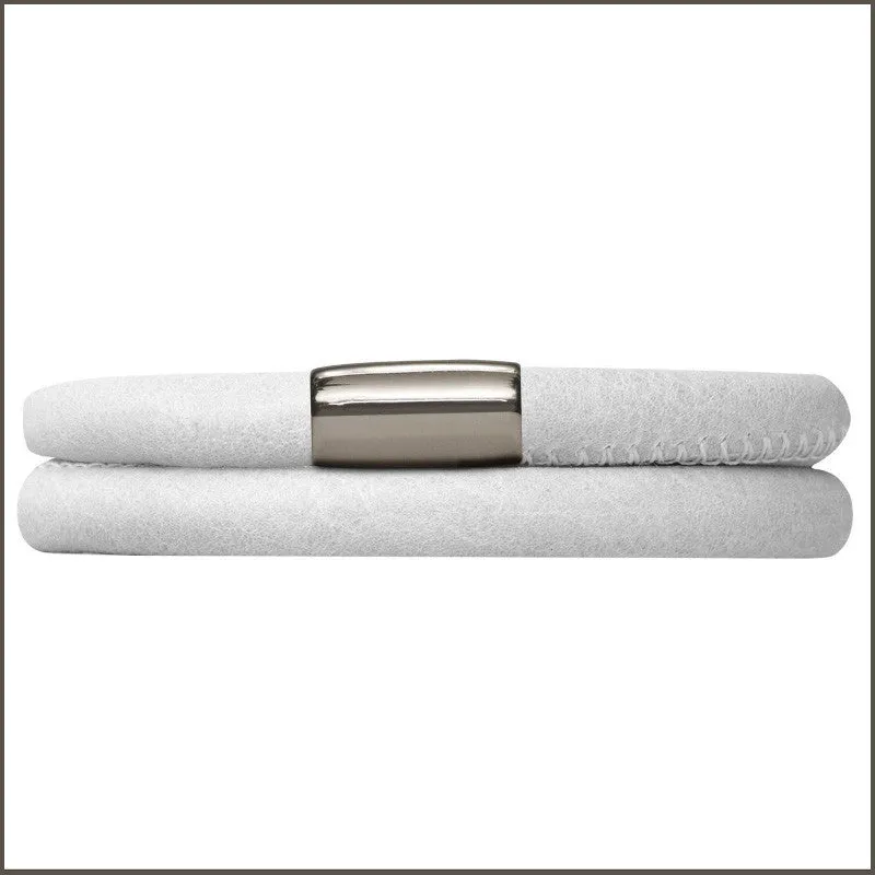Endless Double White Leather Bracelet