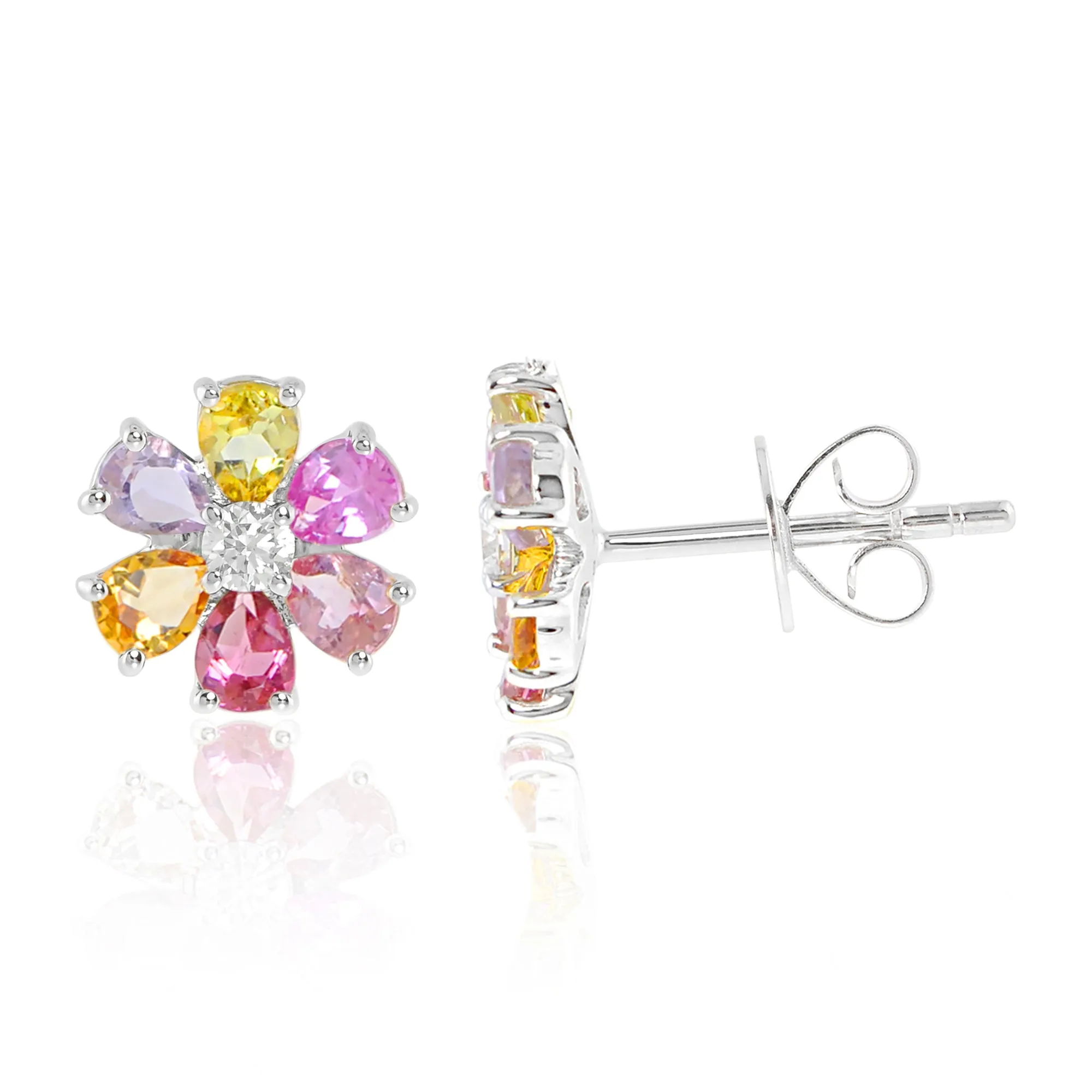 Flora 14K Gemstone Flower Studs