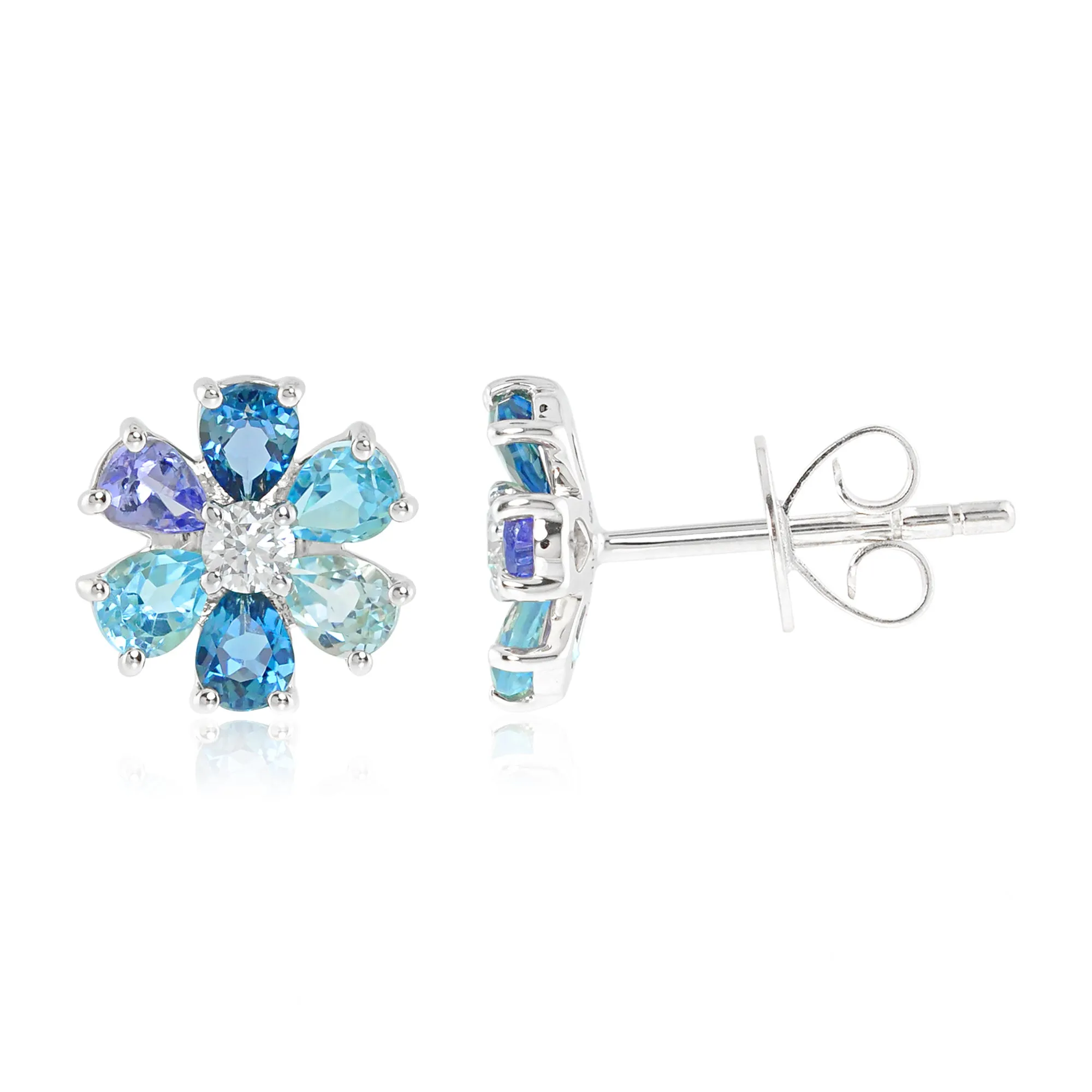 Flora 14K Gemstone Flower Studs