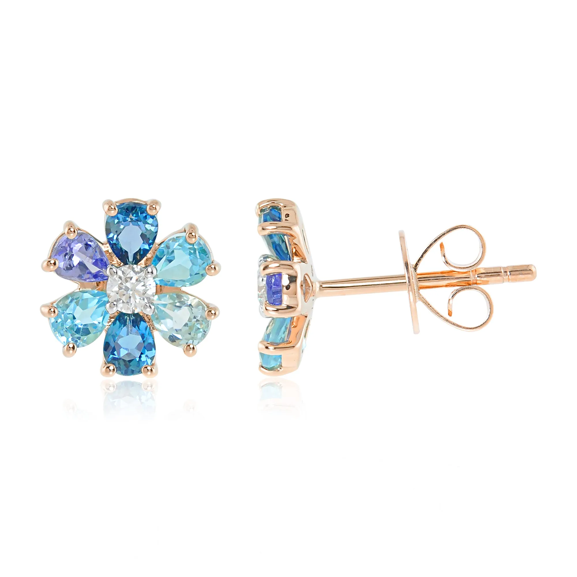 Flora 14K Gemstone Flower Studs