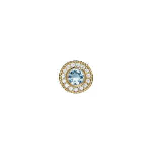 Gold Finish Micropave Birthstone Charm