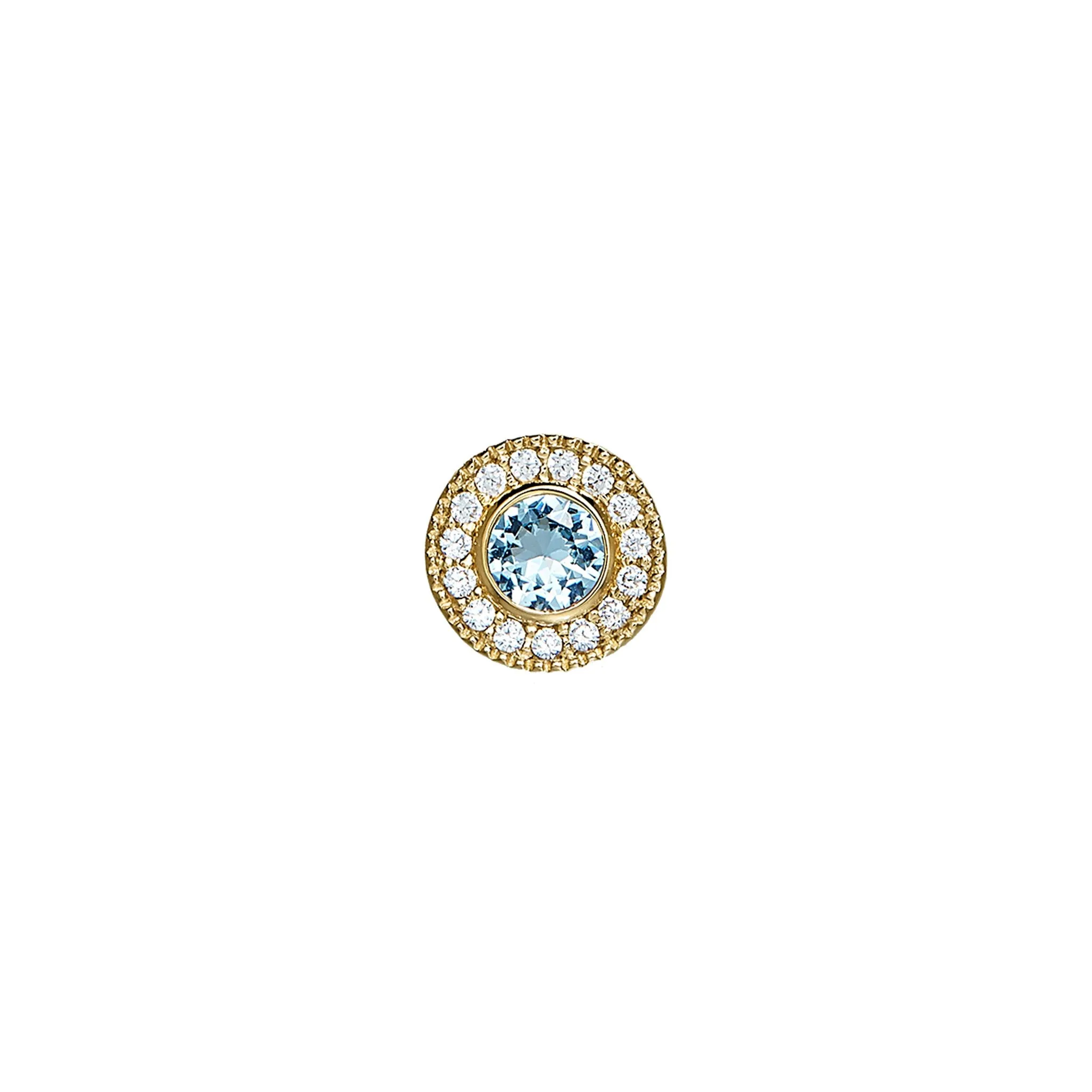 Gold Finish Micropave Birthstone Charm