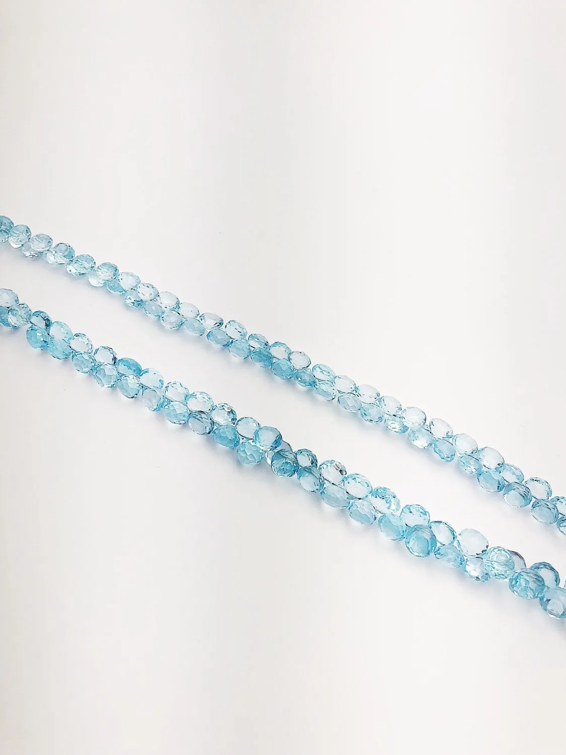HALF OFF SALE - Sky Quartz Faceted Diamond Shape Gemstone Beads, Full Strand, Semi Precious Gemstone, 8"