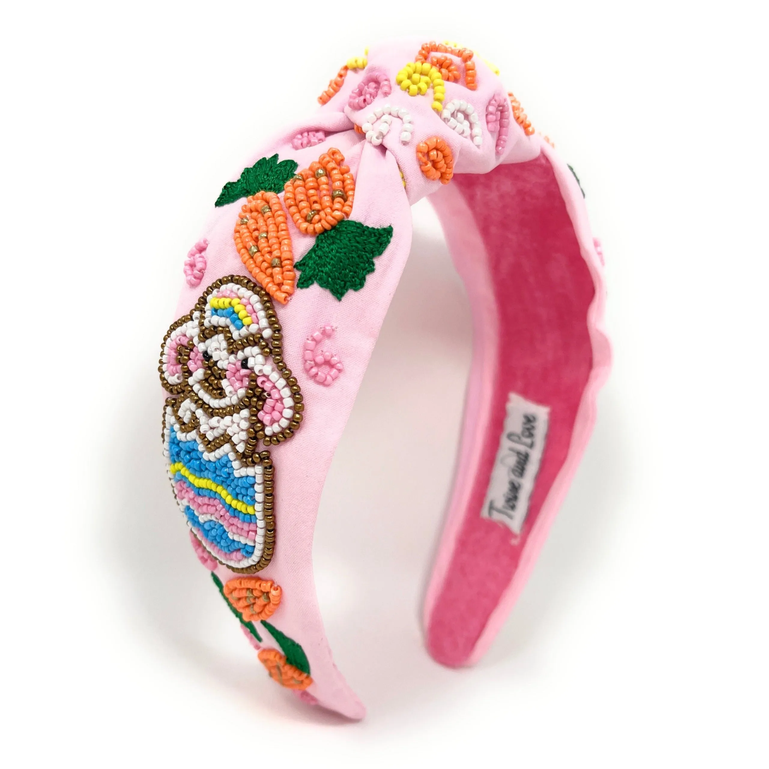 Hand Beaded Easter Knotted Headband