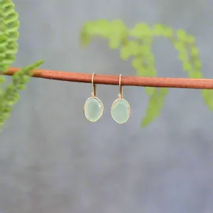 Hand Crafted Chalcedony Earrings Set In Sterling Silver