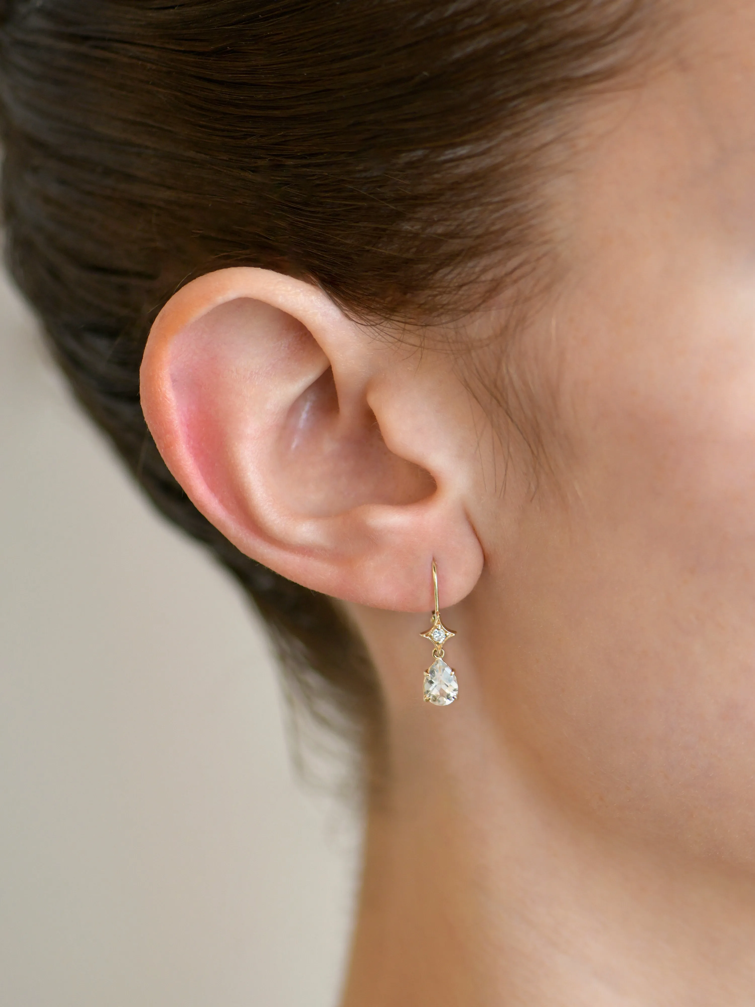 Jac Jo Emilia Gothic Star Pear Drop Earrings