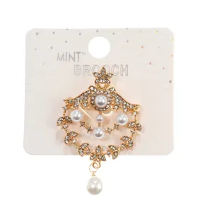 JAH42901-Vintage Pearl Drop Brooch