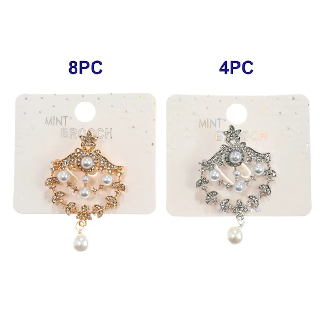 JAH42901-Vintage Pearl Drop Brooch