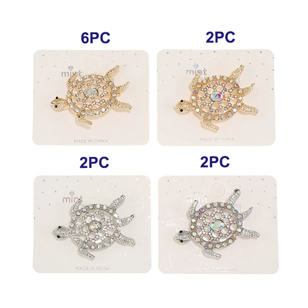 JAH46467-Rhinestone Turtle Brooch