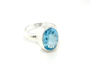 Kaleidoscope Oval Blue Topaz Ring