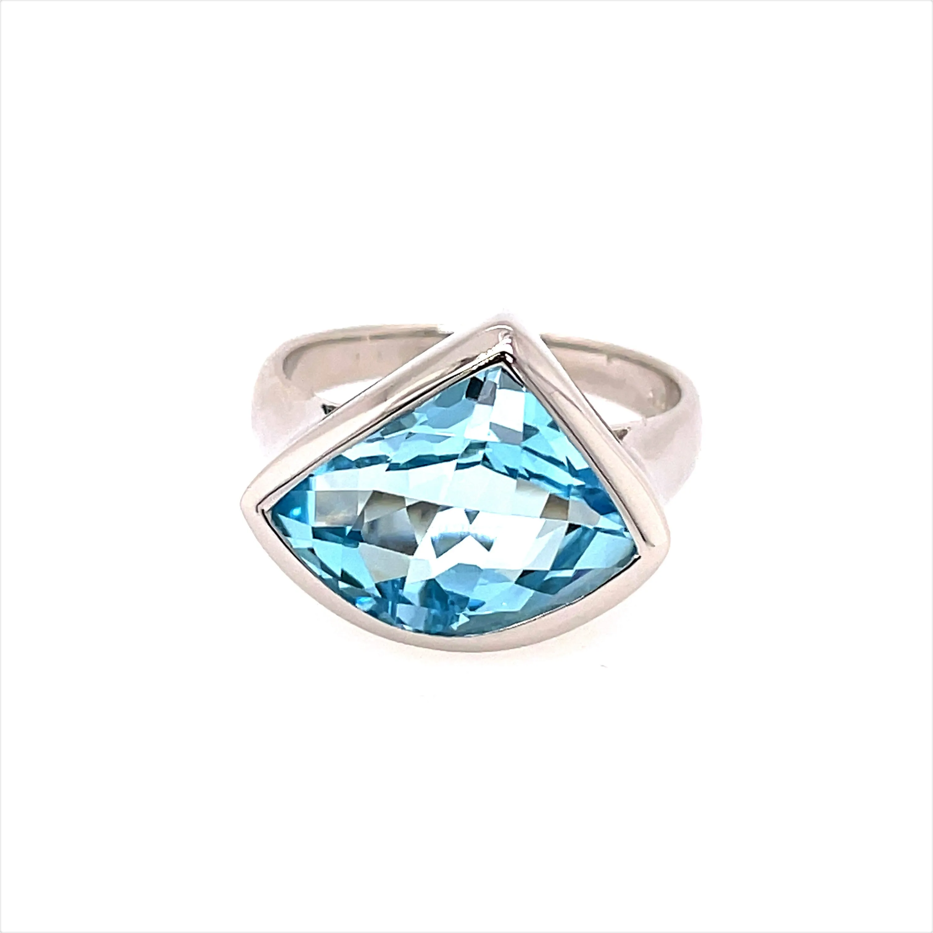 Kaleidoscope Trianglular Blue Topaz Ring