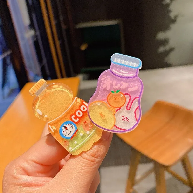 Kawaii Drink Bottle Hair Clips 10Pcs