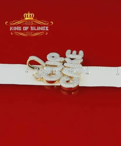 King Of Bling's Yellow' Crown CUPCAKE Pendant 925 Sterling Silver Pendant 7.90ct Cubic Zirconia