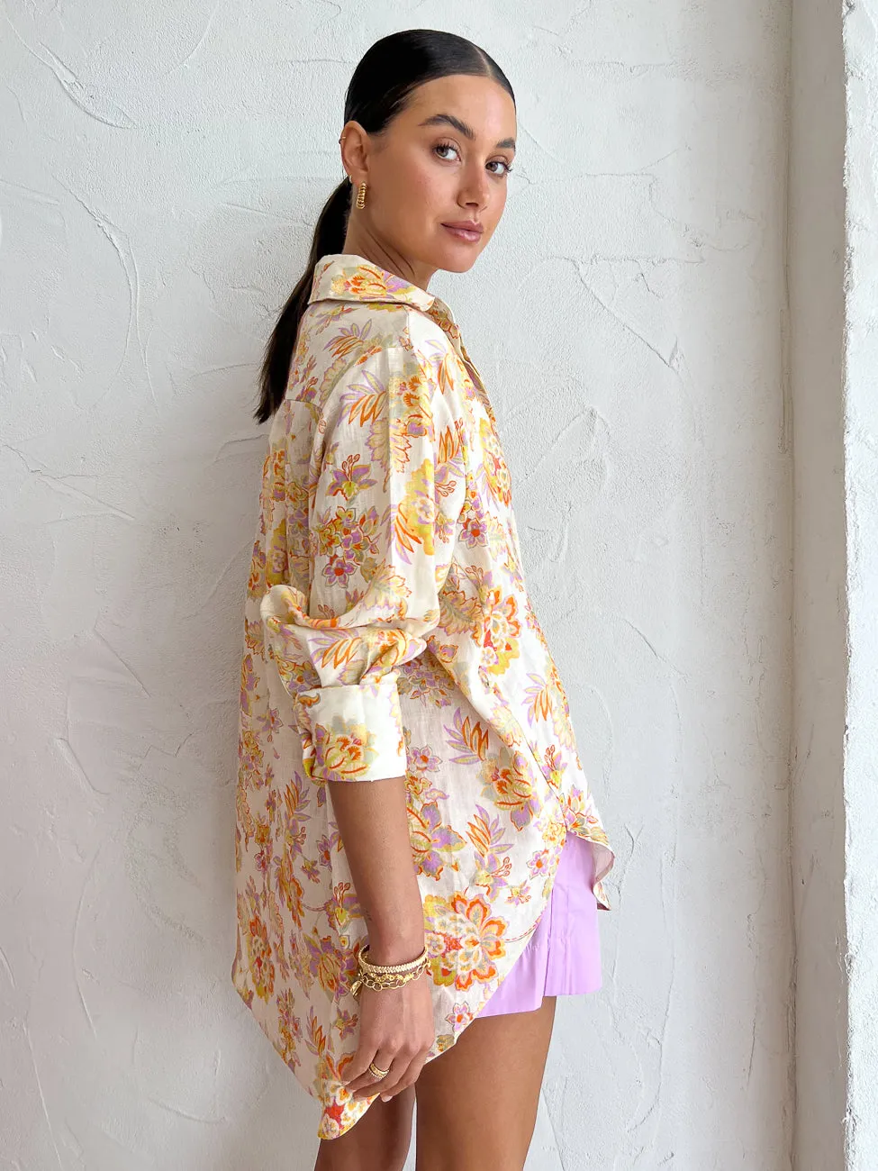 Kinney Hampton Shirt in Neon Floral