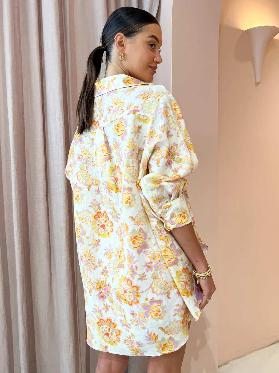 Kinney Hampton Shirt in Neon Floral