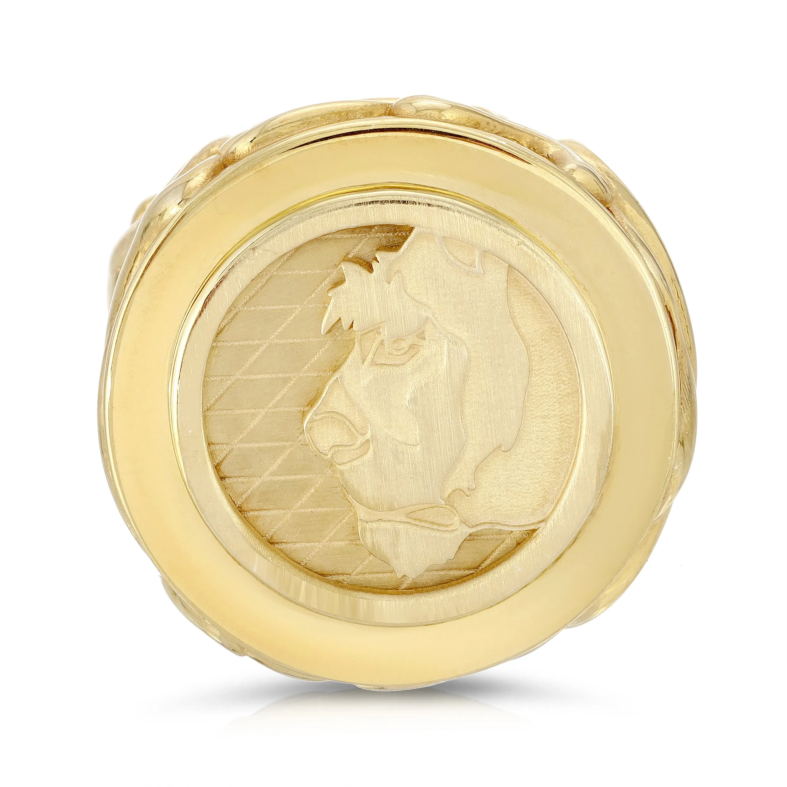 Lioness Coin Ring, Plated