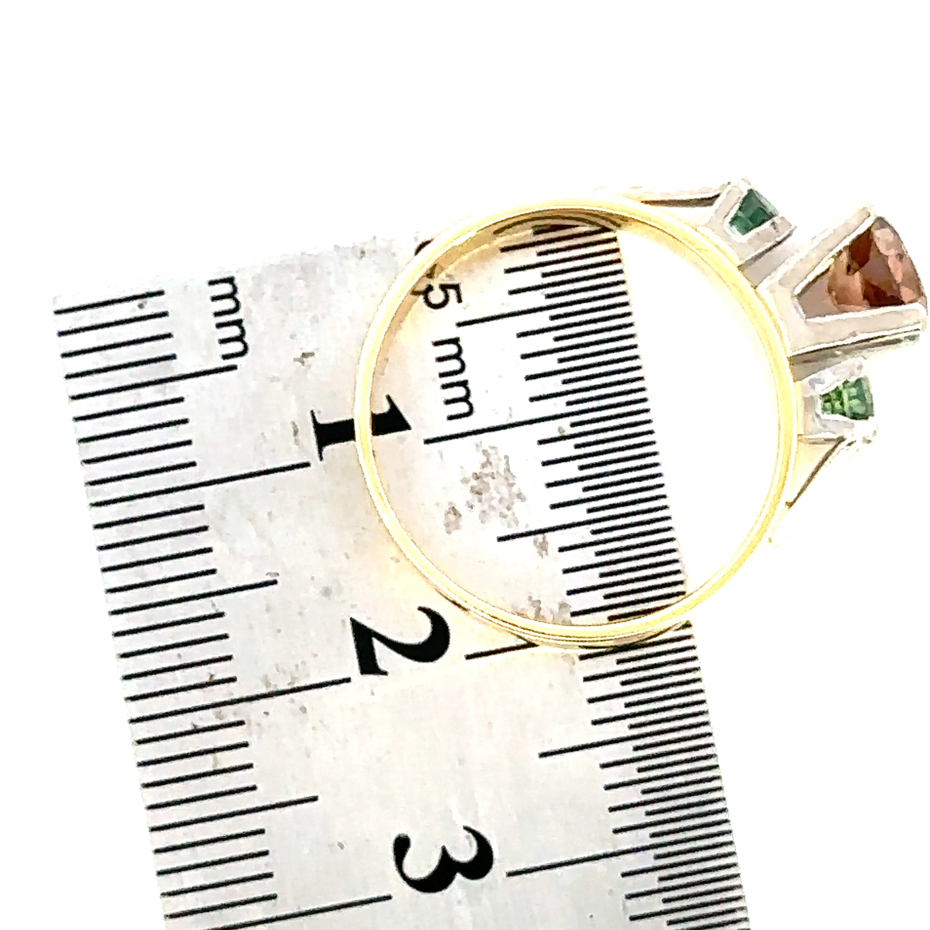 Love at its Purist - 18ct Yellow & White Gold 3 stone Zircon & Sapphire Ring