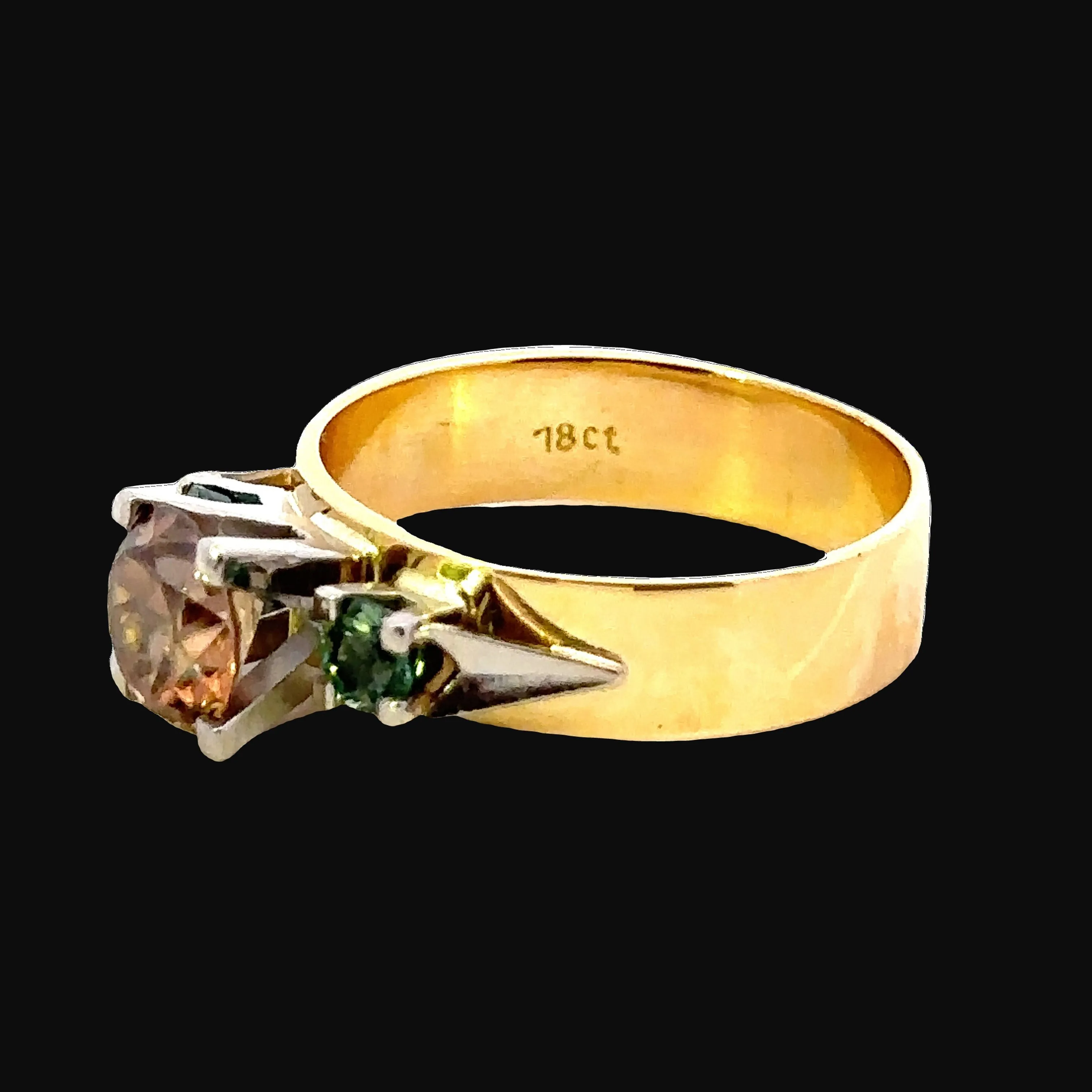 Love at its Purist - 18ct Yellow & White Gold 3 stone Zircon & Sapphire Ring