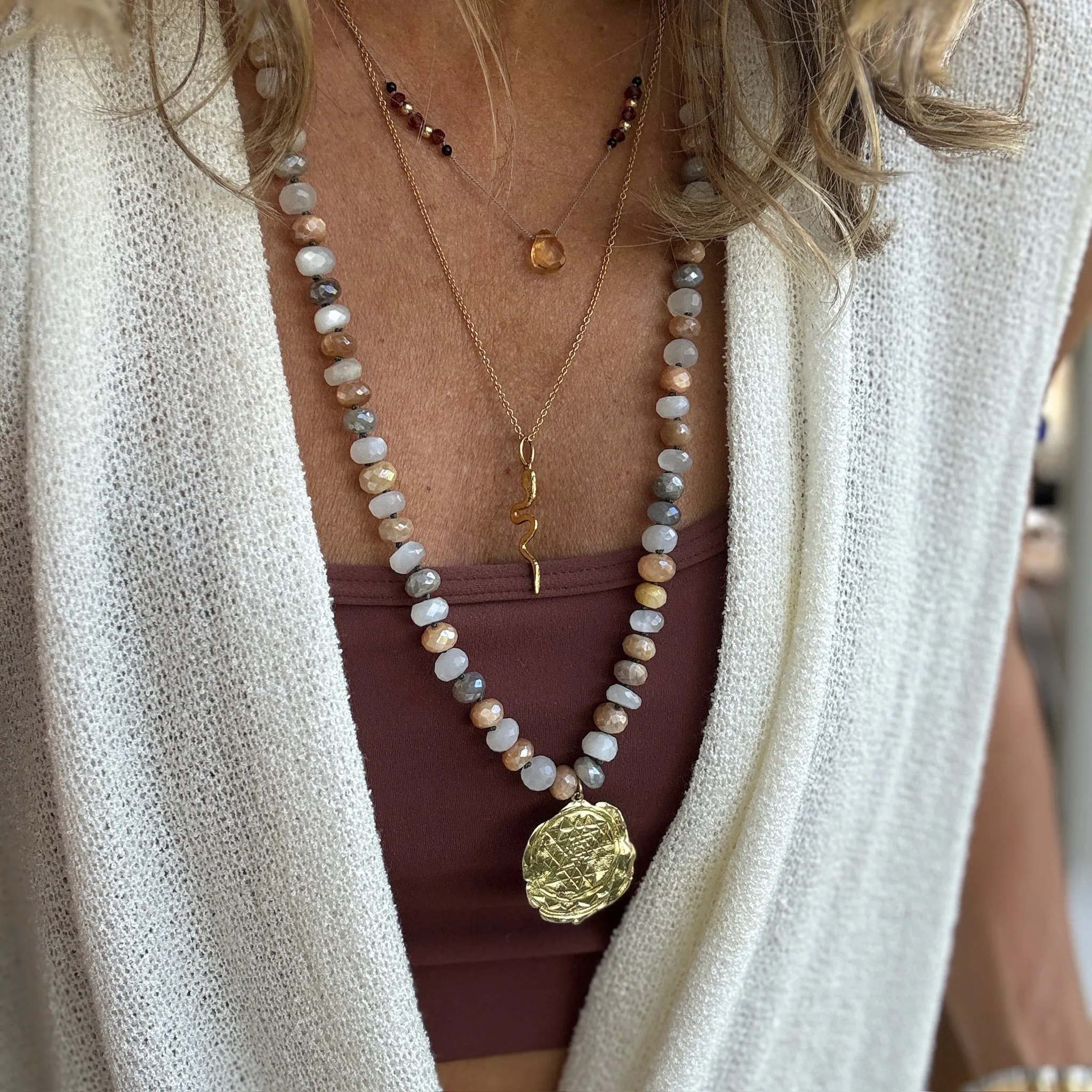 Lunar Harmony Sri Yantra Necklace
