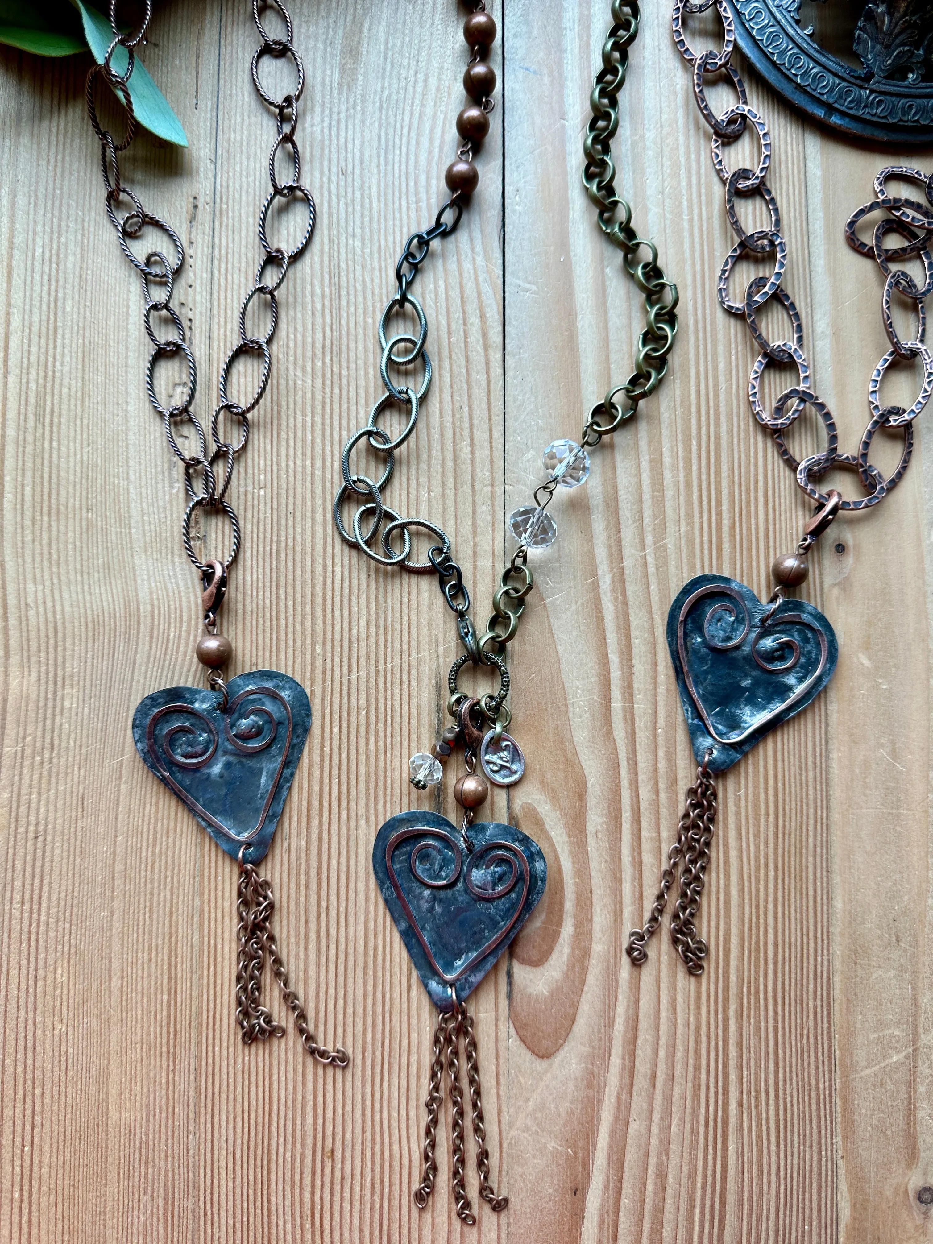 Metal & Copper Heart Pendant