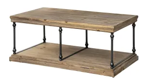 Metal And Wood Cocktail Table