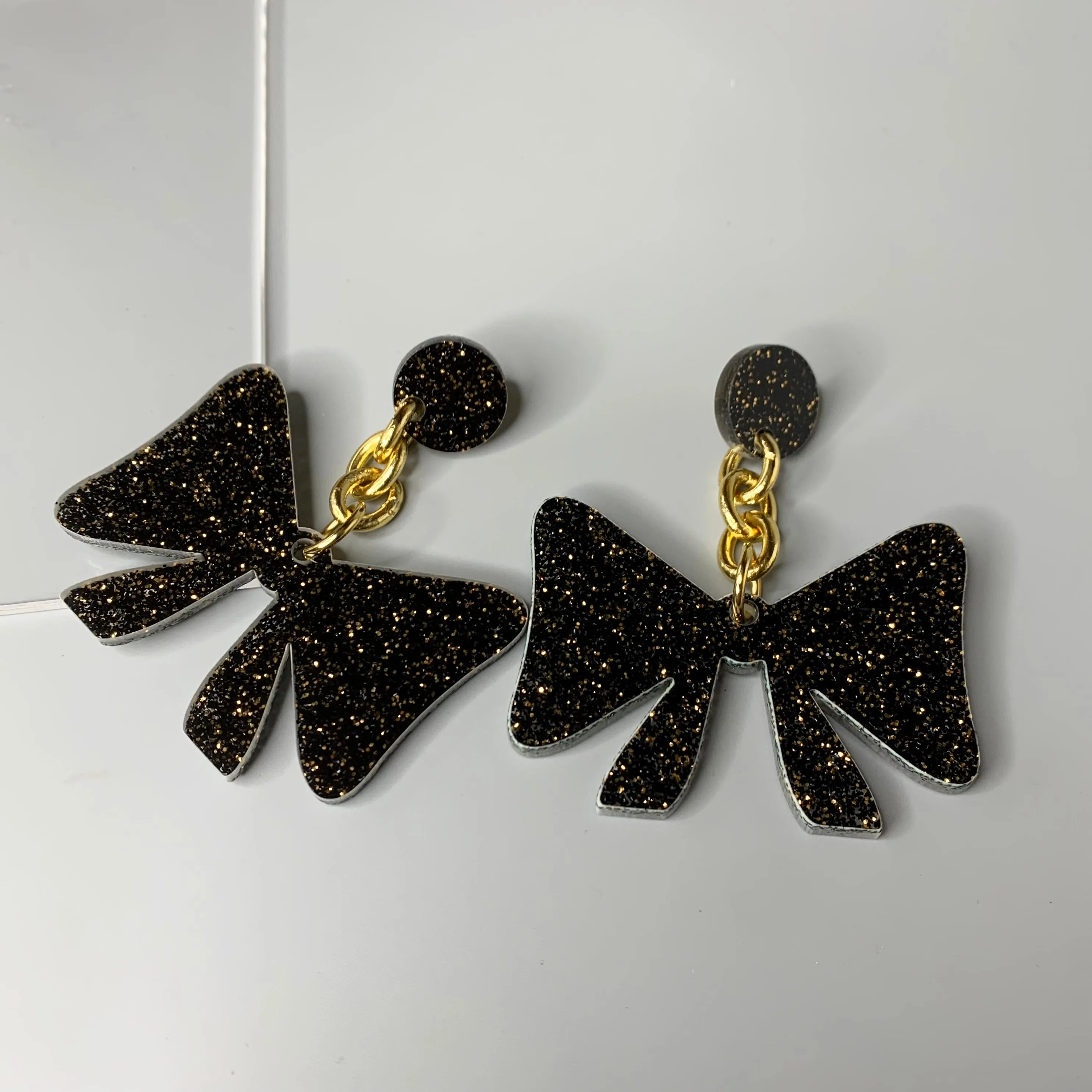 Midnight Sparkle Bow Earrings